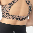 Venice 5 high impact nursing & pumping sports bra, large chested, brown leopard, sweat and milk