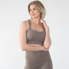Venice 5 High Impact Nursing and Pumping sports bra, brown, sweat & milk, large chested