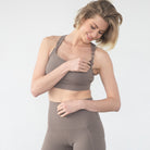 Venice 5 High Impact Nursing and Pumping sports bra, brown, sweat & milk, large chested