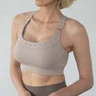Venice 4 High impact Nursing & Pumping sports bra, Chai, big chested, sweat and Milk