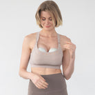 Venice 4 High impact Nursing & Pumping sports bra, Chai, big chested, sweat and Milk