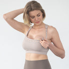 Venice 4 High impact Nursing & Pumping sports bra, Chai, big chested, sweat and Milk