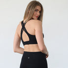 Chloe 4 running nursing and pumping sports bra, black, noir, sweat and milk