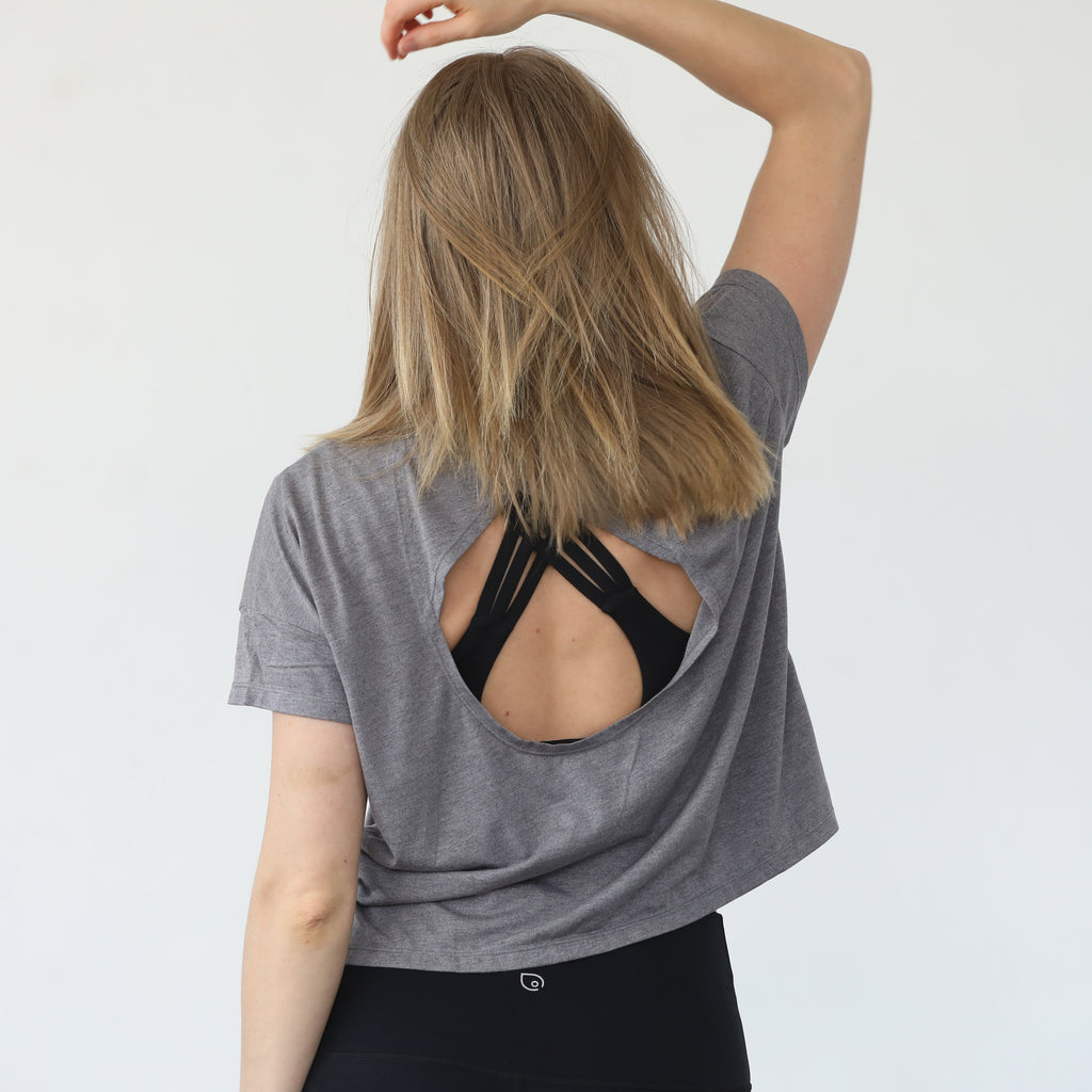 Abigail nursing short sleeve, gray, sweat and milk