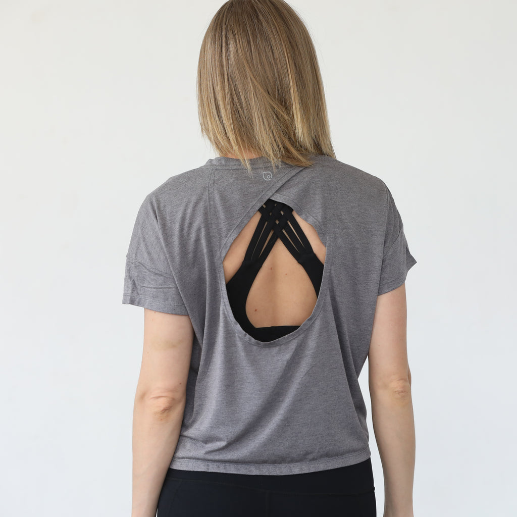 Abigail nursing short sleeve, gray, sweat and milk