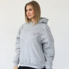 Isabella nursing and pregnancy hoodie, heather gray, sweat and milk