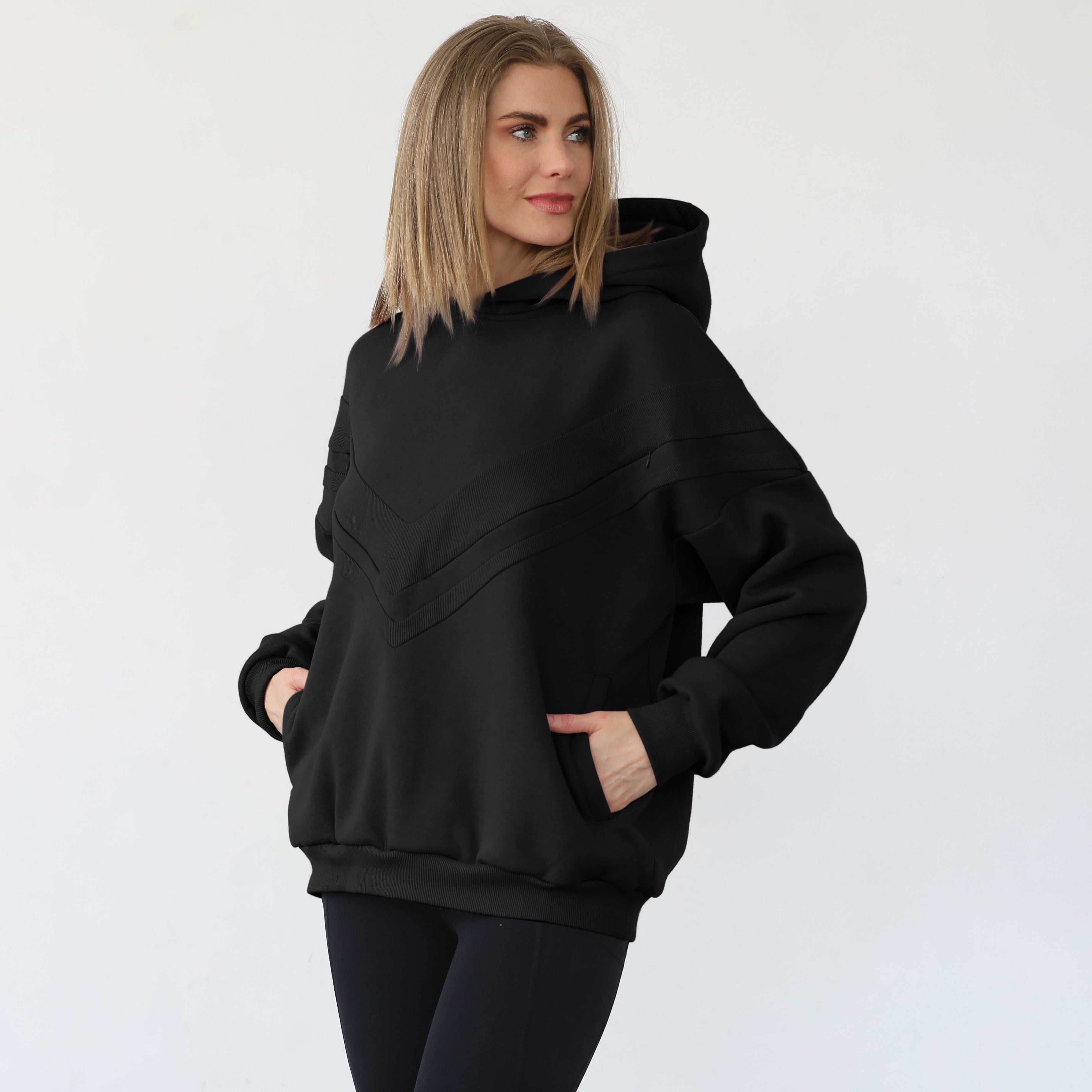 Isabella nursing and pregnancy hoodie, noir, sweat and milk