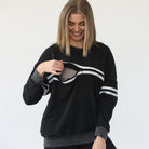 slouchy oversized nursing sweatshirt, sweat and milk