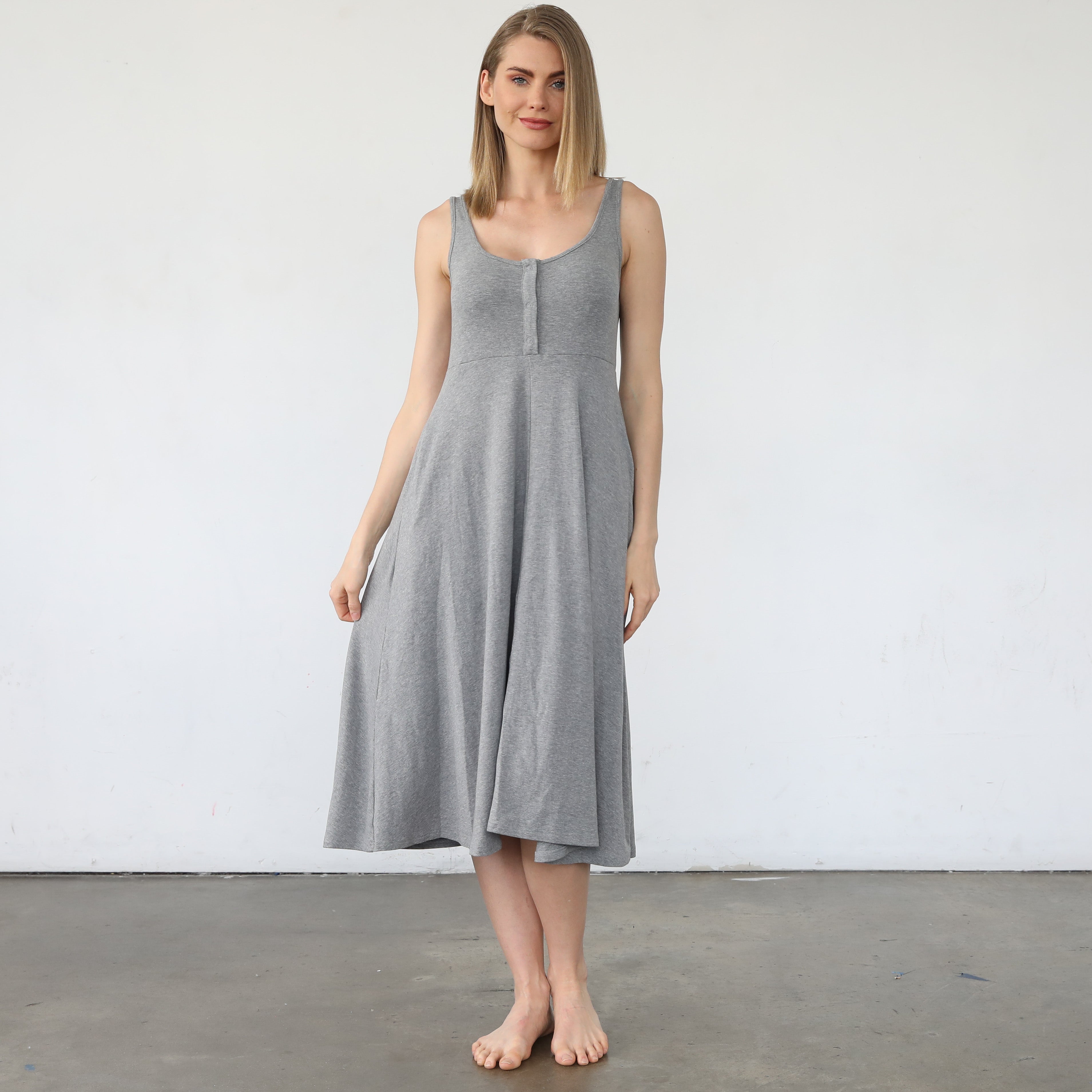the softest rib nursing tank dress HATCH Collection The Softest Rib Nursing Tank Dress