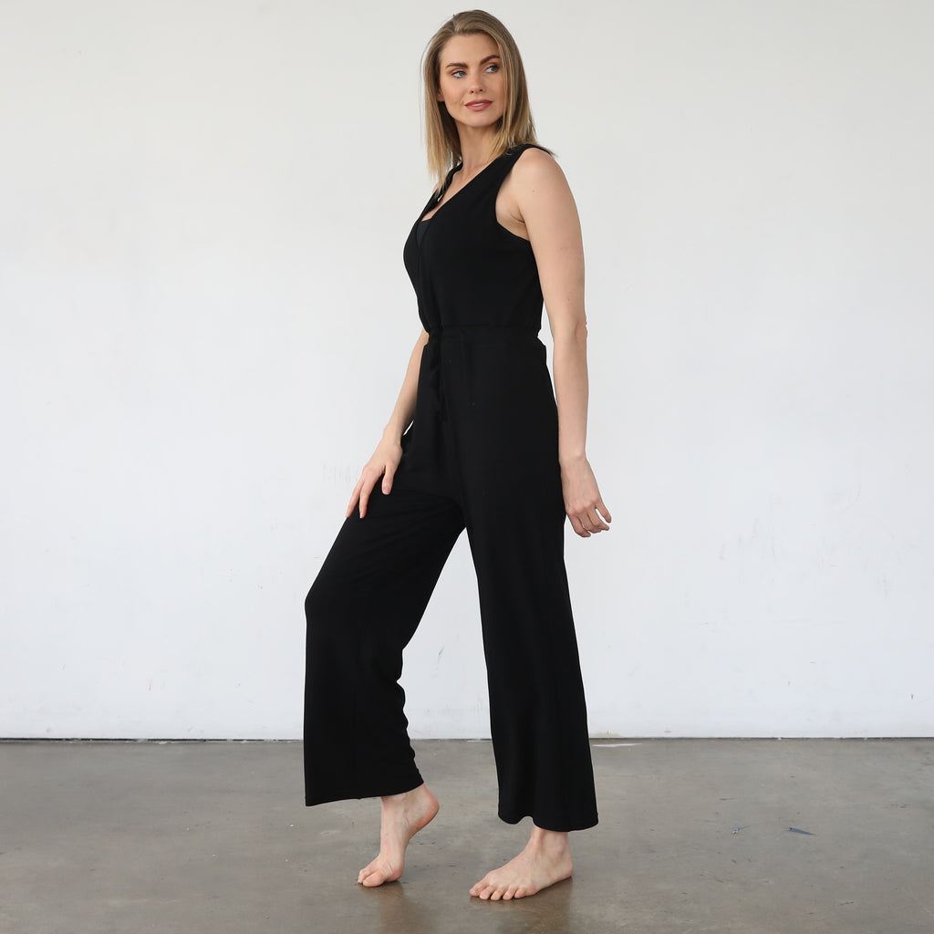 Nursing friendly jump suit, wide legged, sweat and milk