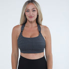 Chloe 4 high impact nursing sports bra, houndstooth, big chested, sweat and milk