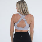 Chloe 4 Running Nursing Sports bra, high impact, grey, sweat and milk