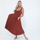 Audrey nursing pregnancy dress, rust