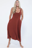 Audrey nursing pregnancy dress, rust