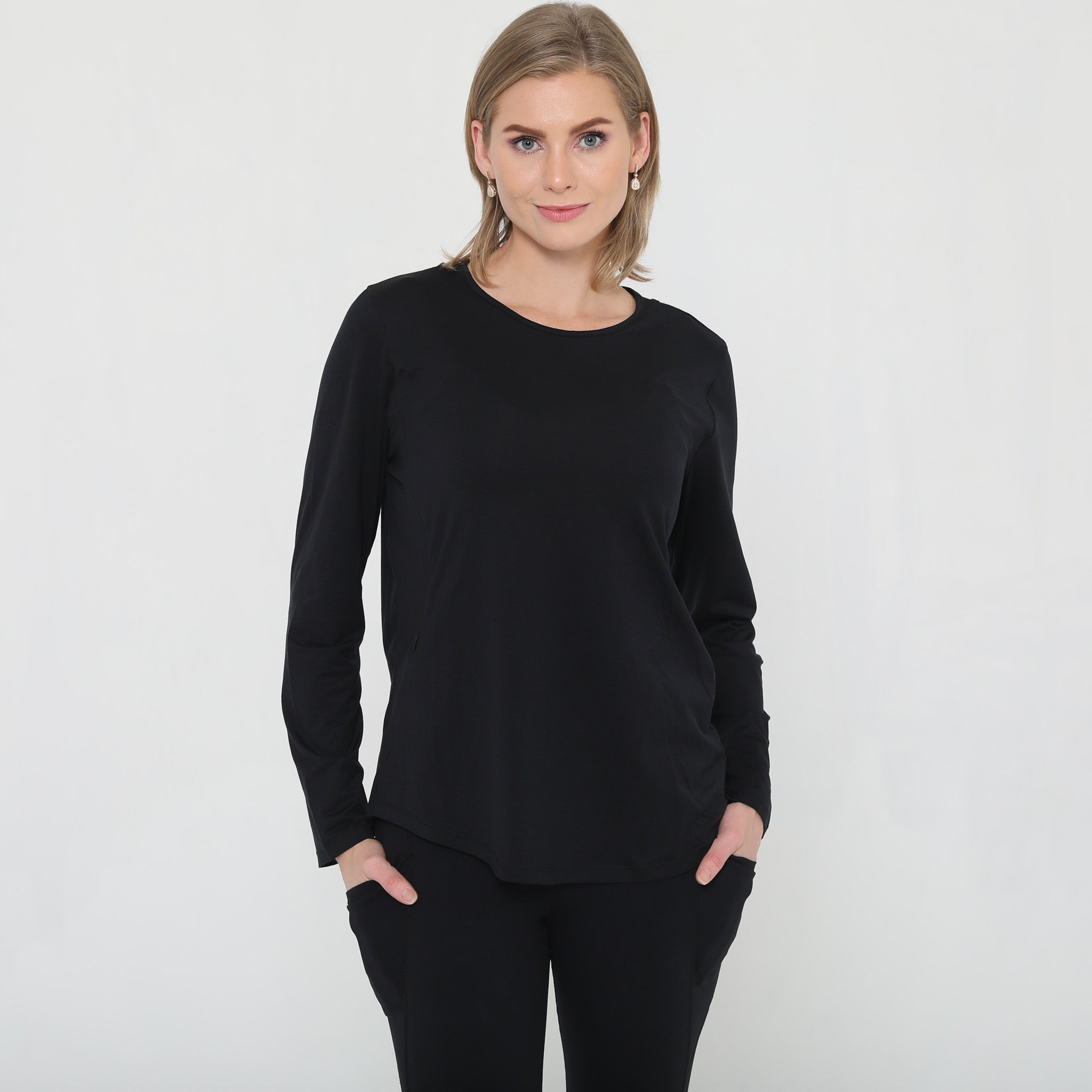 stylish nursing top with invisible zippers, open back design, sweat and milk