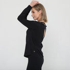 stylish nursing top with invisible zippers, open back design, sweat and milk