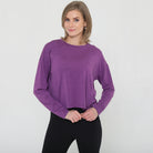 Soft stylish crop long sleeve nursing top, sweat and milk