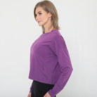 Soft stylish crop long sleeve nursing top, sweat and milk