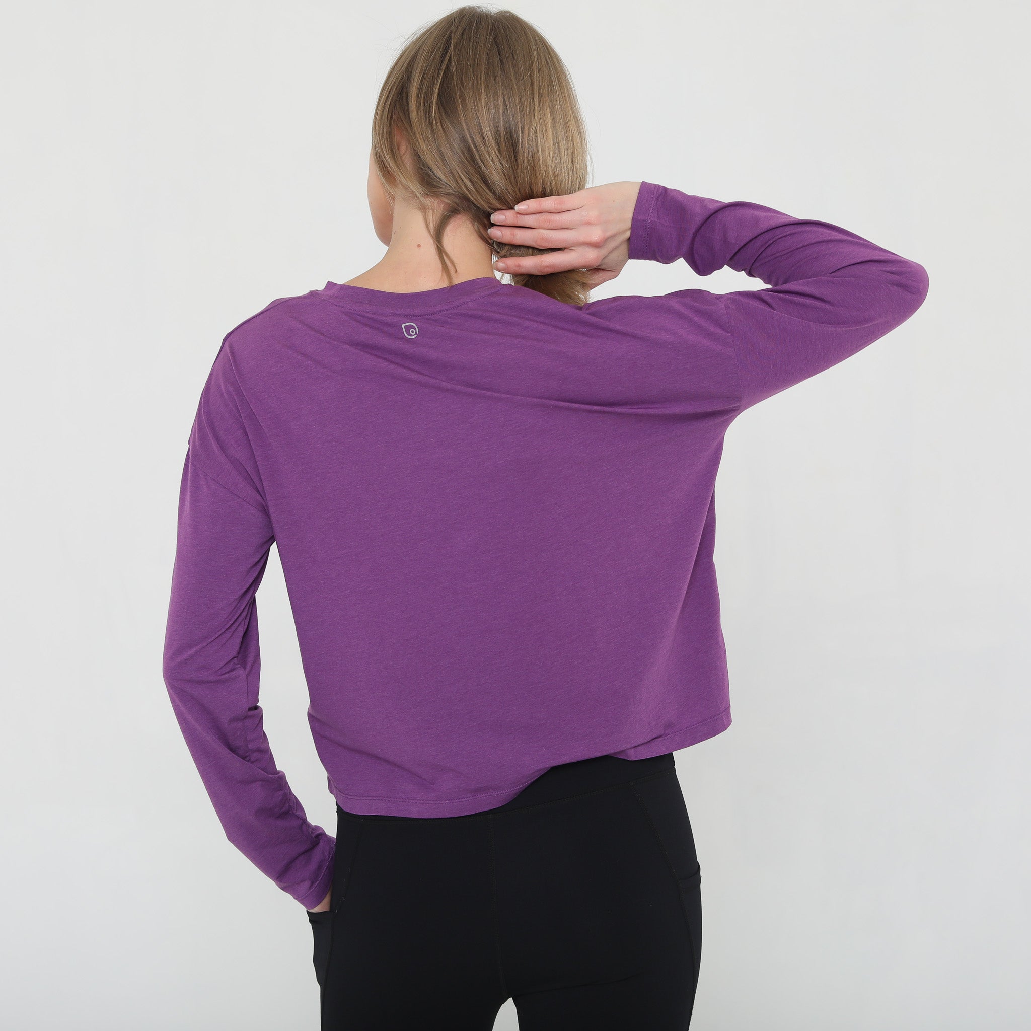 Soft stylish crop long sleeve nursing top, sweat and milk