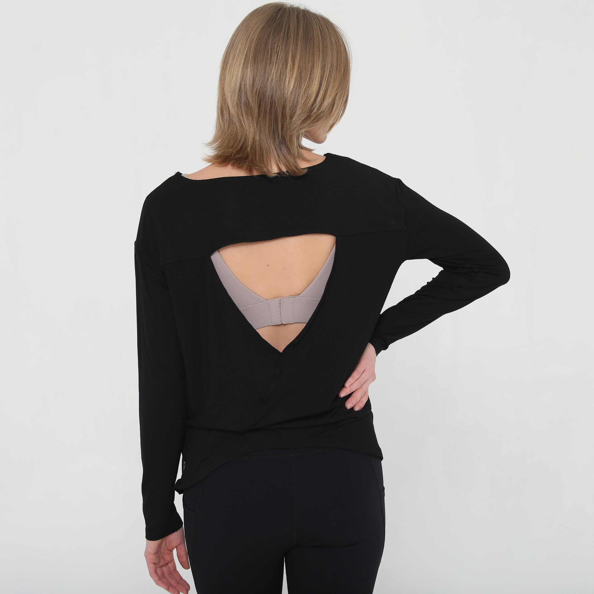 Stylish Open back nursing top long sleeve, sweat and milk