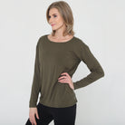 Stylish open back nursing top long sleeve, loose fit, Sweat and Milk
