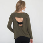 Stylish open back nursing top long sleeve, loose fit, Sweat and Milk