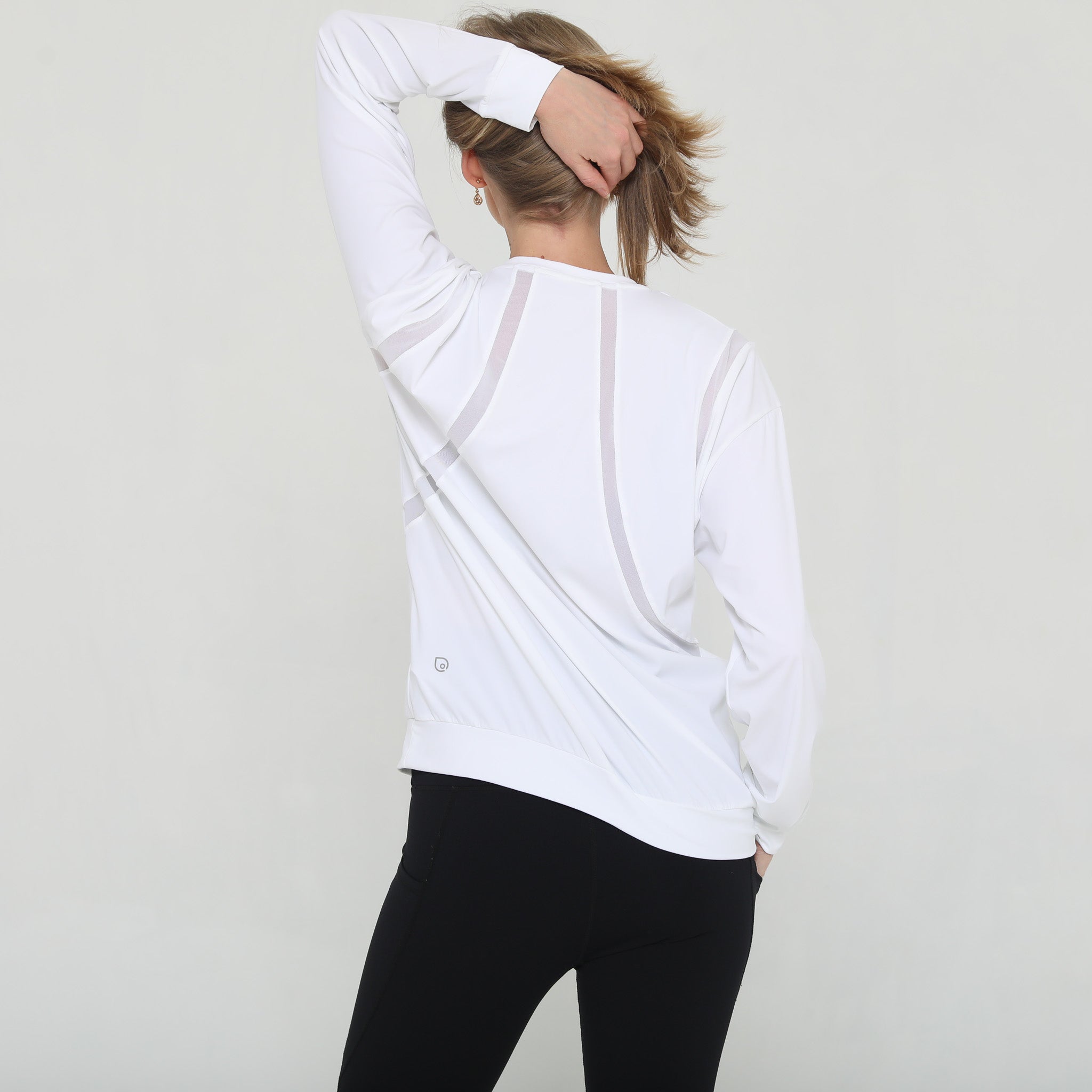 Stylish mesh nursing top long sleeve with zippers, sweat and milk