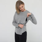 stylish nursing top with invisible zippers, open back design, sweat and milk