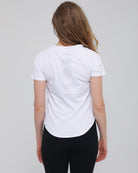 mira running nursing tee, sweat and milk