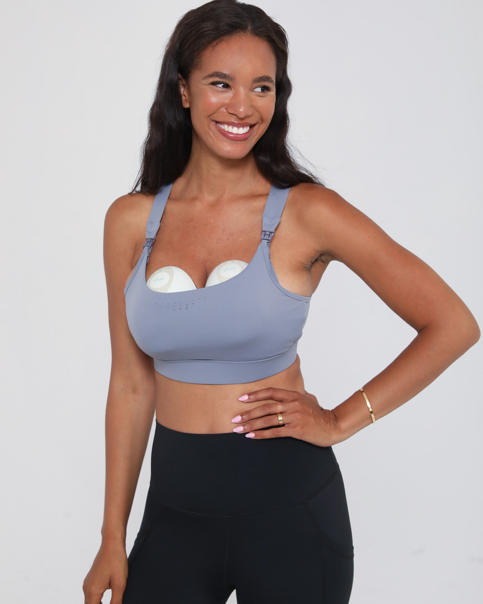 Venice 5 high impact nursing and pumping sports bra, sweat and milk, big chested mom