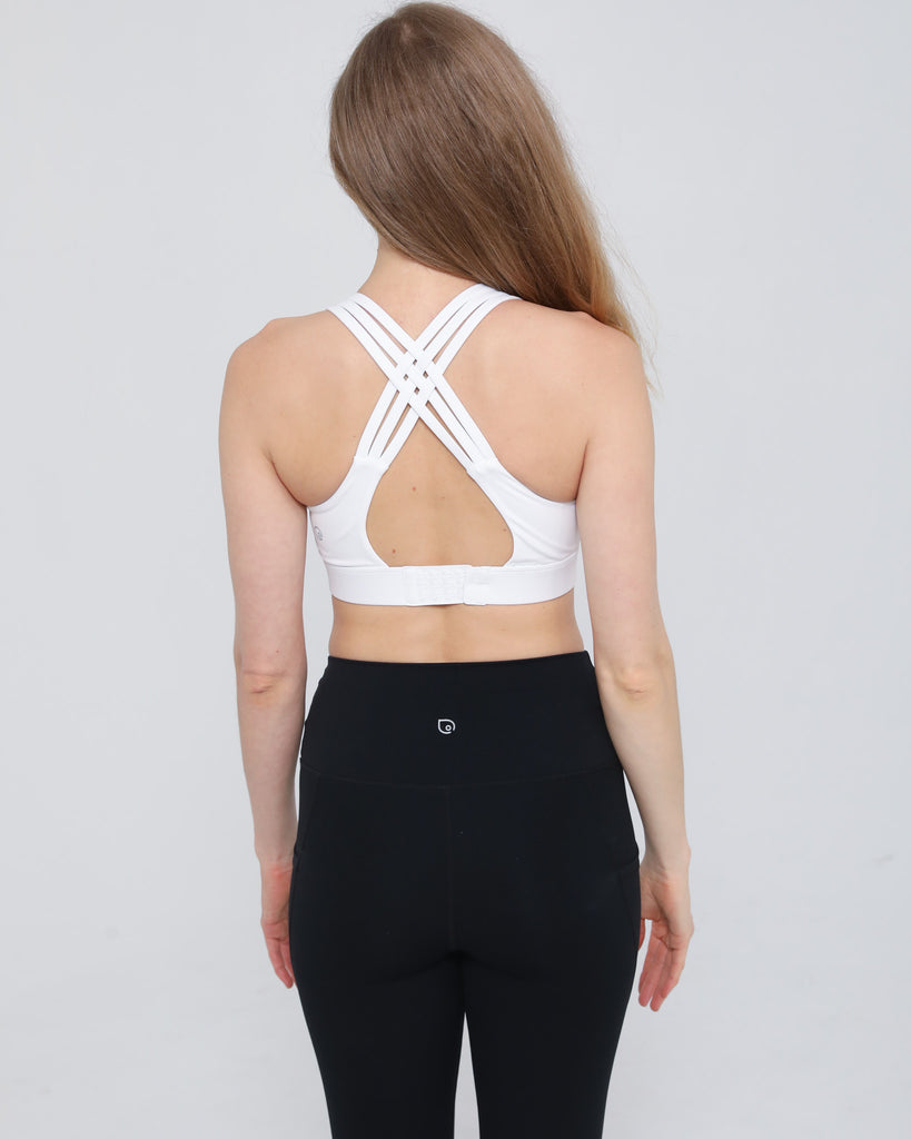 Chloe 4 bra back view – strappy racerback and adjustable band – Sweat and Milk