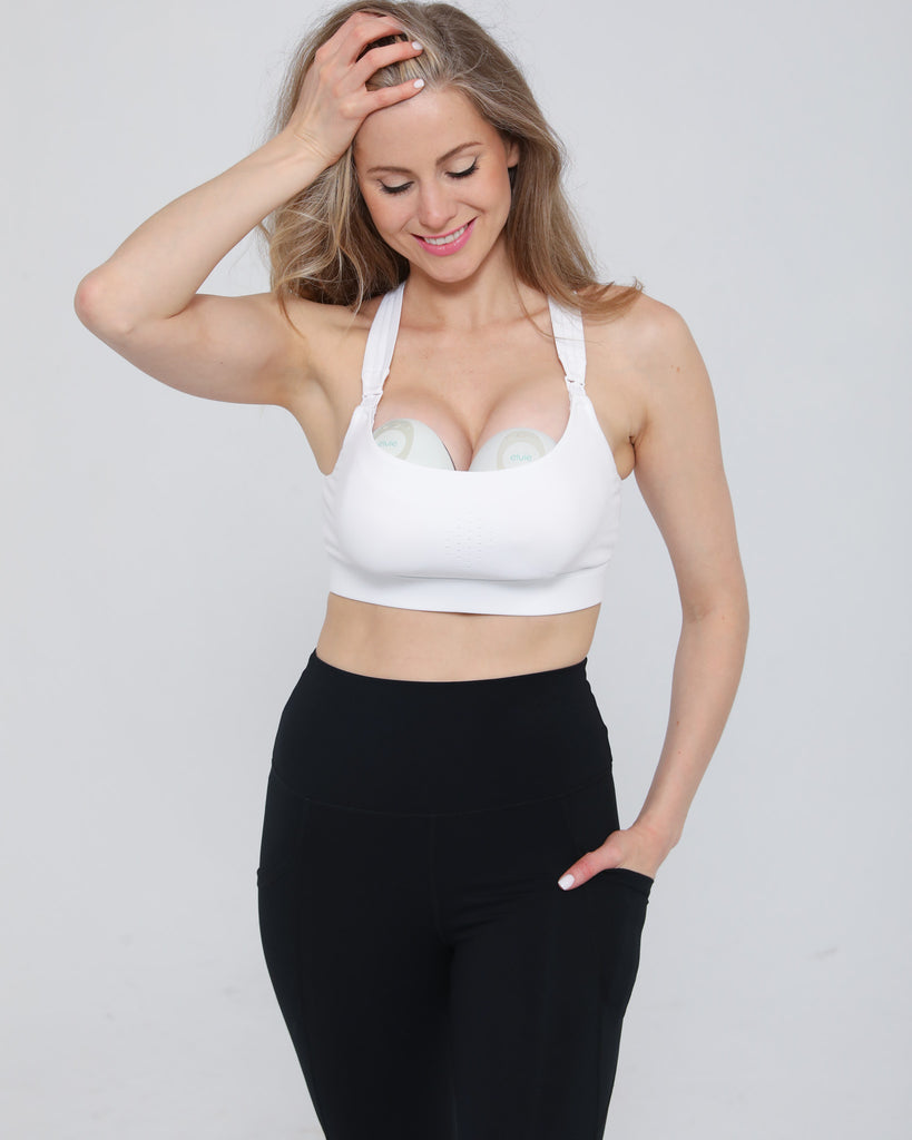 Chloe 4 bra used for hands-free pumping – Elvie-compatible nursing sports bra