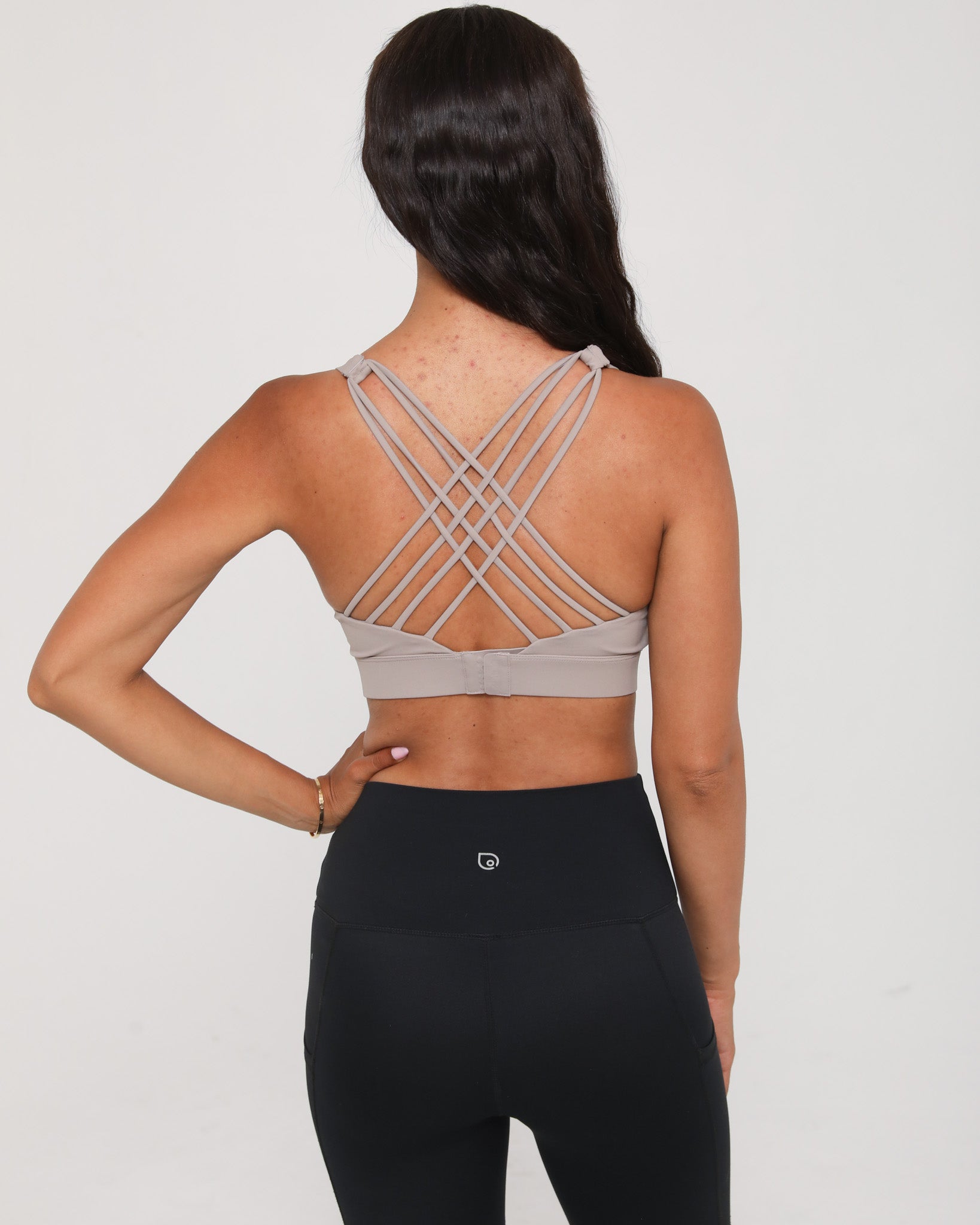 Oceane 4 medium support nursing sports bra, gravel, sweat and milk