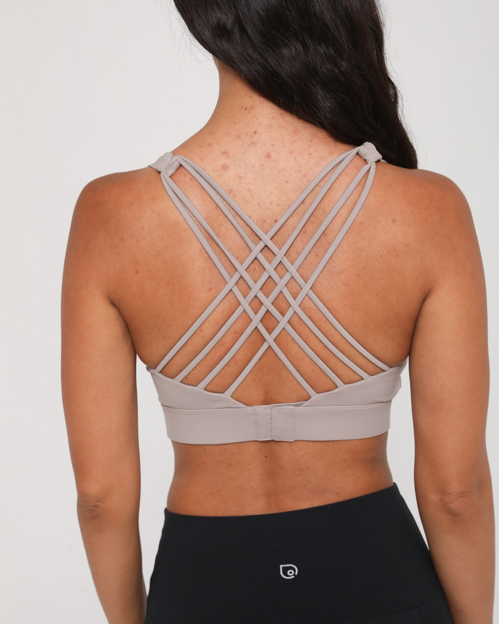 Oceane 4 medium support nursing sports bra, gravel, sweat and milk