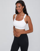 Chloe 3 nursing and pumping sports bra front view – high support – Sweat and Milk