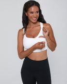 One-hand nursing clip on Chloe 3 bra – easy breastfeeding access