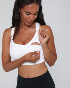 One-hand nursing clip on Chloe 3 bra – easy breastfeeding access