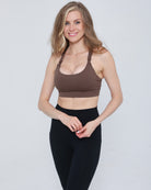 Oceane 4 Medium support nursing sports bra, espresso, sweat and milk