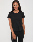 Mira running nursing tee, sweat and milk