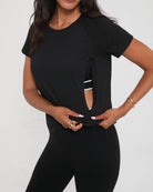 Mira running nursing tee, sweat and milk