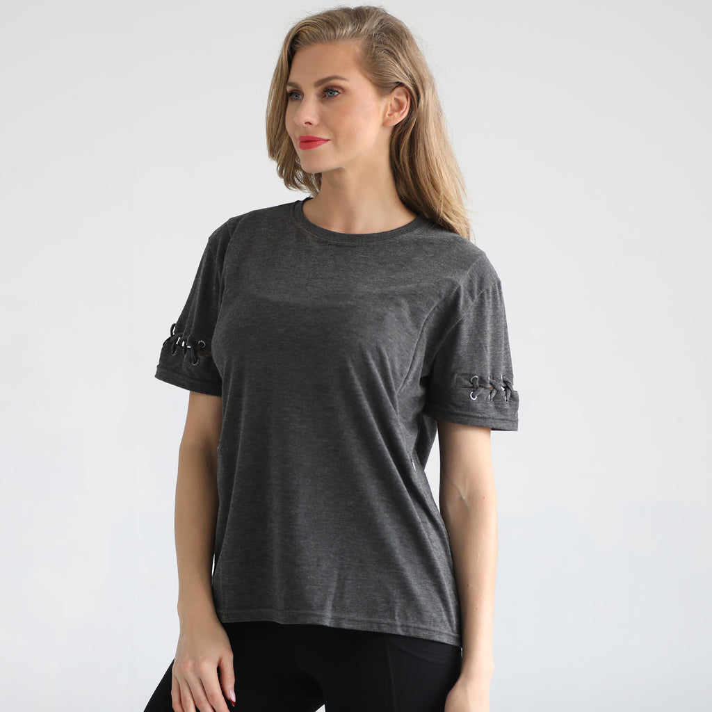 loose fit nursing t shirt with zippers, sweat and milk