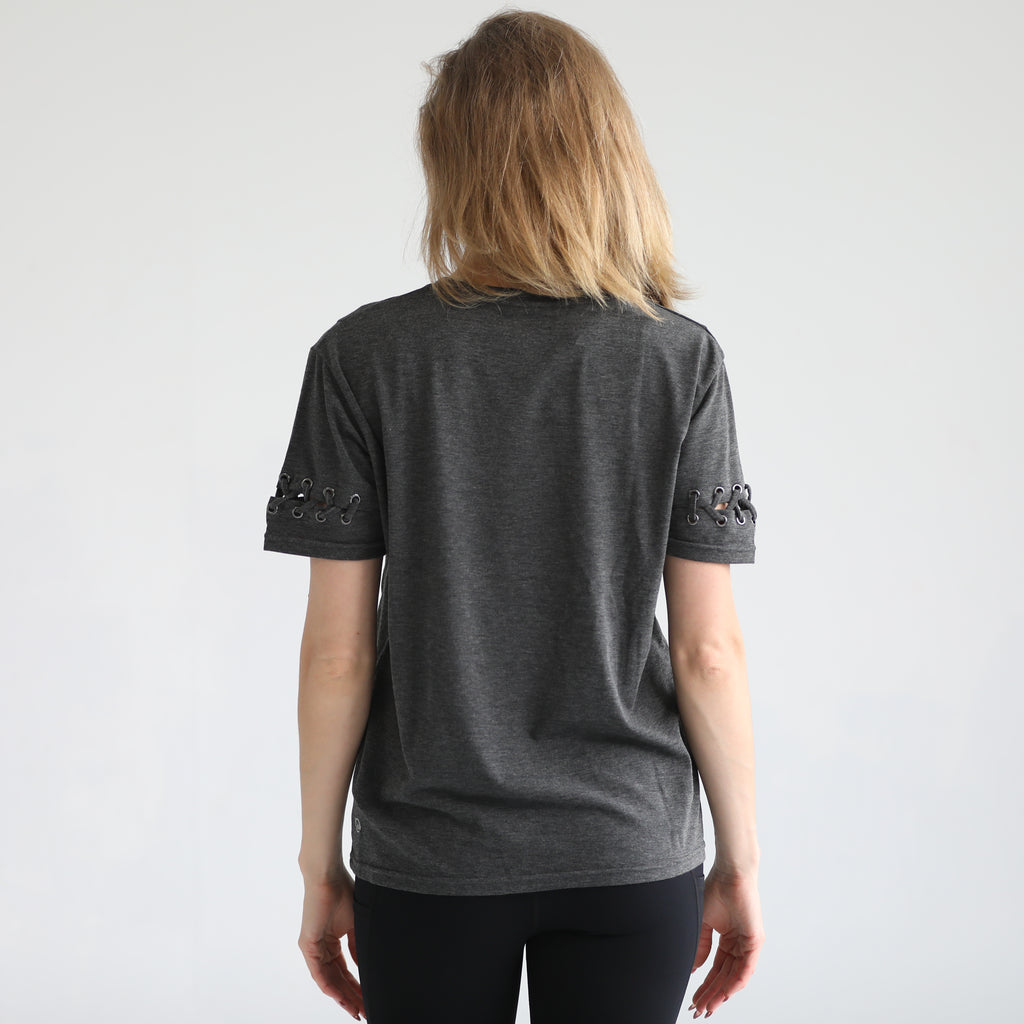 loose fit nursing t shirt with zippers, sweat and milk