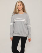 Front view of the Celine Nursing Pullover in heather gray, featuring a relaxed fit and soft textured fabric.