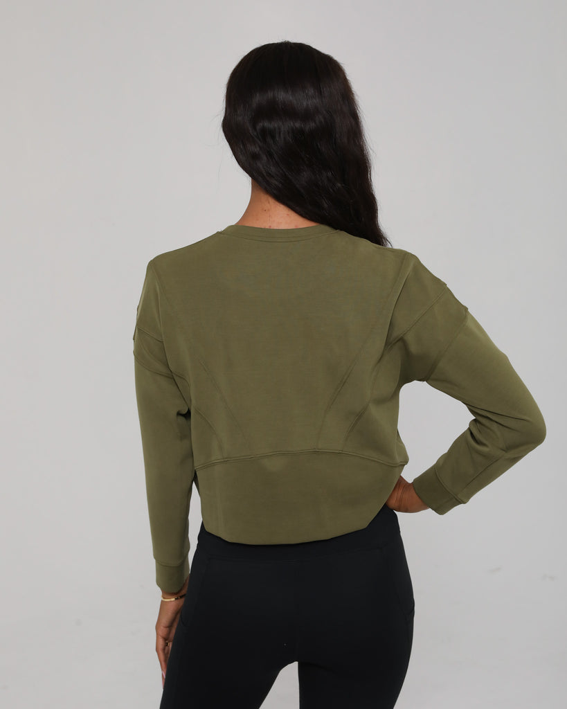 Lyah softtreme nursing sweatshirt pullover, back shot, sweat and milk
