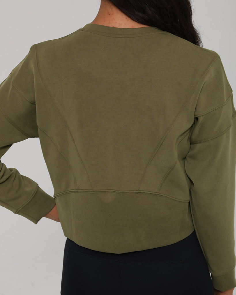 Lyah softtreme nursing sweatshirt pullover, back shot, sweat and milk