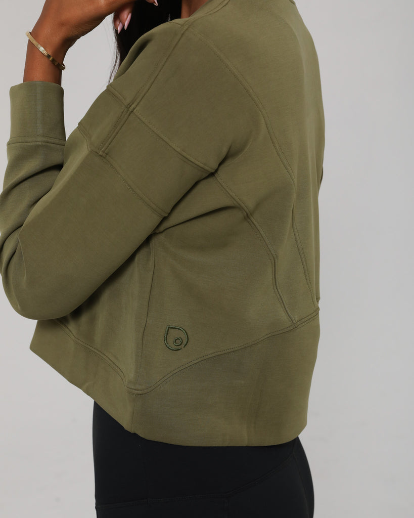 Lyah softtreme nursing sweatshirt pullover, side shot, sweat and milk
