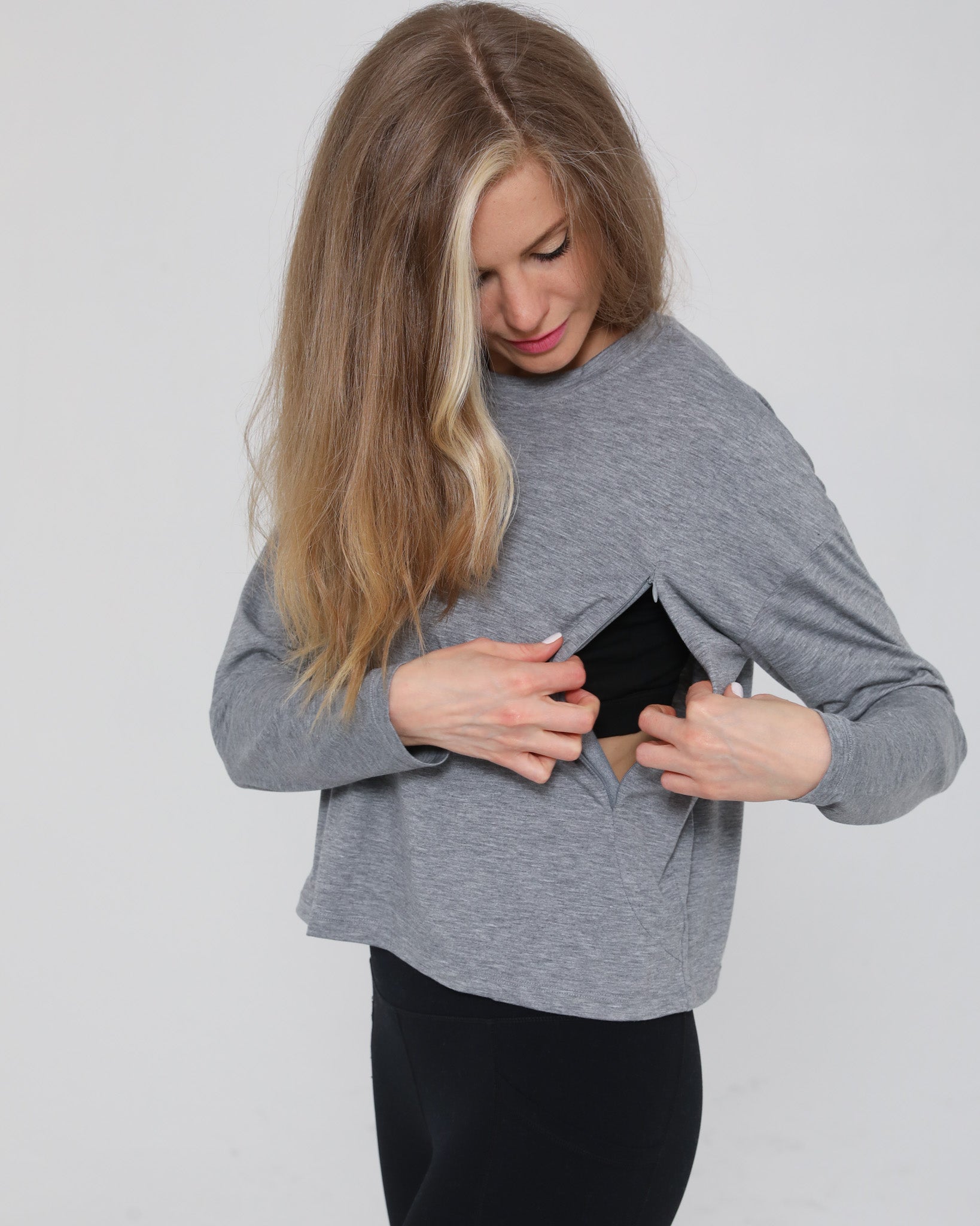 Abigail nursing tee, short sleeve, sweat and milk