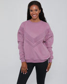Front view of the Isabella Nursing Sweatshirt in rich mulberry, featuring a sleek, modern silhouette and ultra-soft fabric, sweat and milk