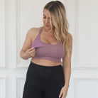Océane exclusively hands free pumping sports bra,Nursing sports Bra, strappy back, adjustable shoulder straps, adjustable back closure, Sweat and Milk