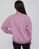 Back view of the Isabella Nursing Sweatshirt in mulberry, showcasing the clean lines and comfortable, contoured shape. Sweat and Milk